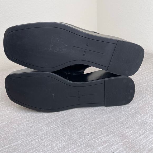 Dolce Vita Black Leather Slingback Loafers Square Toe Penny Minimalist Women 6.5 - Picture 8 of 8